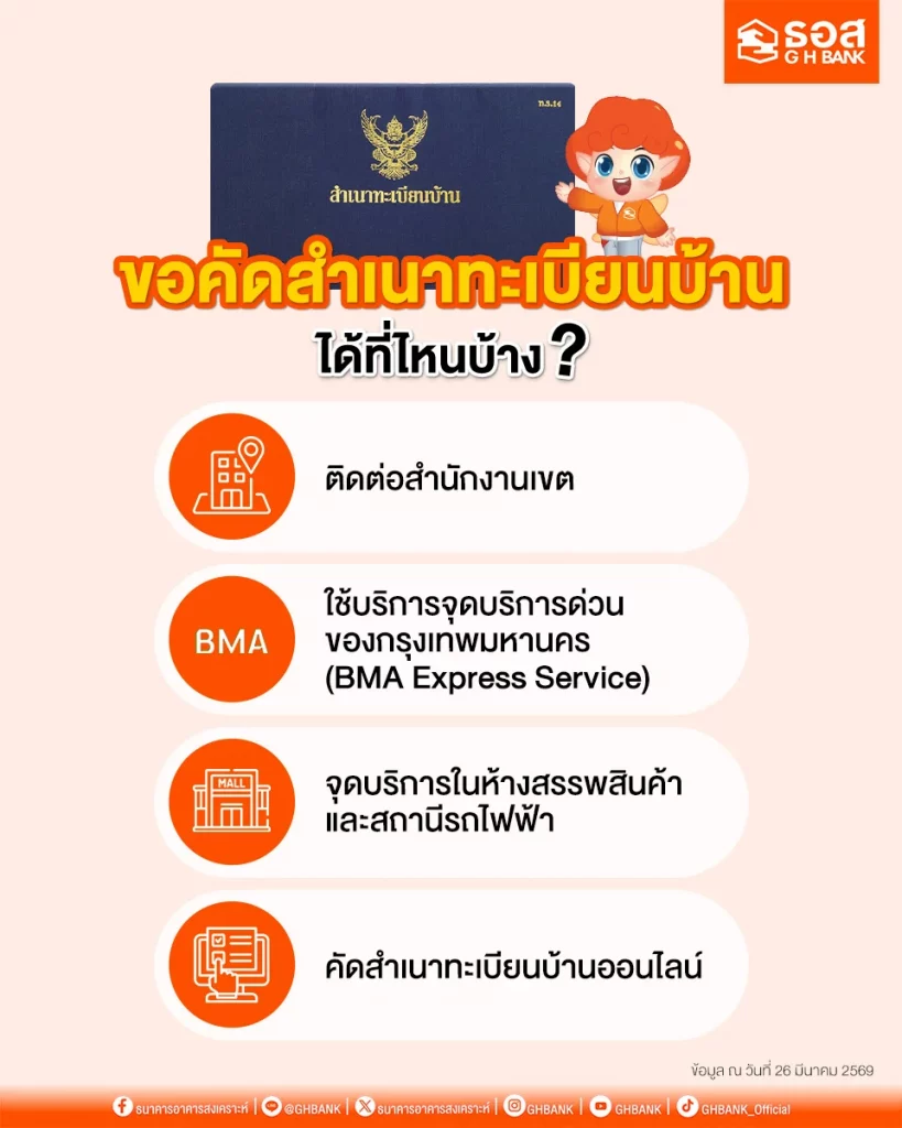คัดสำเนาทะเบียนบ้านที่ไหนได้